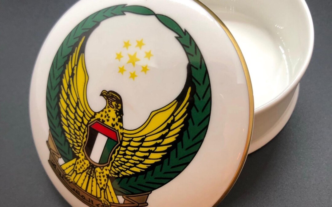 Bone China Trinket Pot for UAE GHQ by Selcraft UK | Medals, Insignia and Badge-makers | Local, National and Global since 1973.