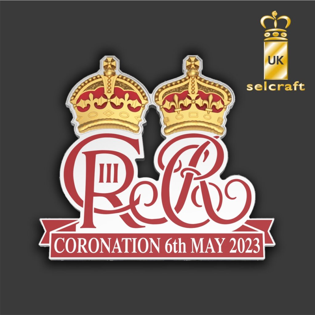 image showing a third item of commemorative costume jewellery created in celebration of the coronation of King Charles III by Selcraft UK