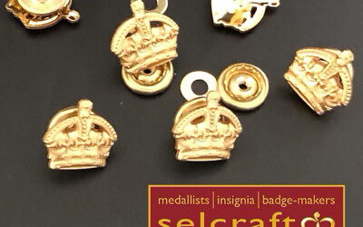 Exquisite rank crowns featuring King Charles III Tudor Crown cypher