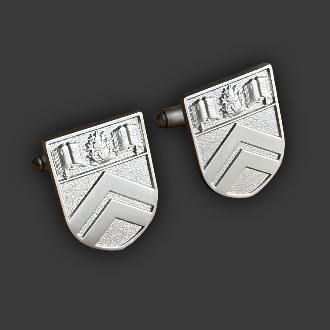 image of custom cufflinks produced for Morrisons Academy by Selcraft UK