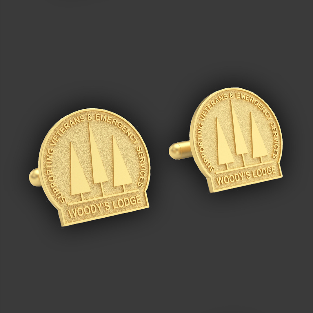 image of cufflinks produced for Woody's Lodge Charity by Selcraft UK