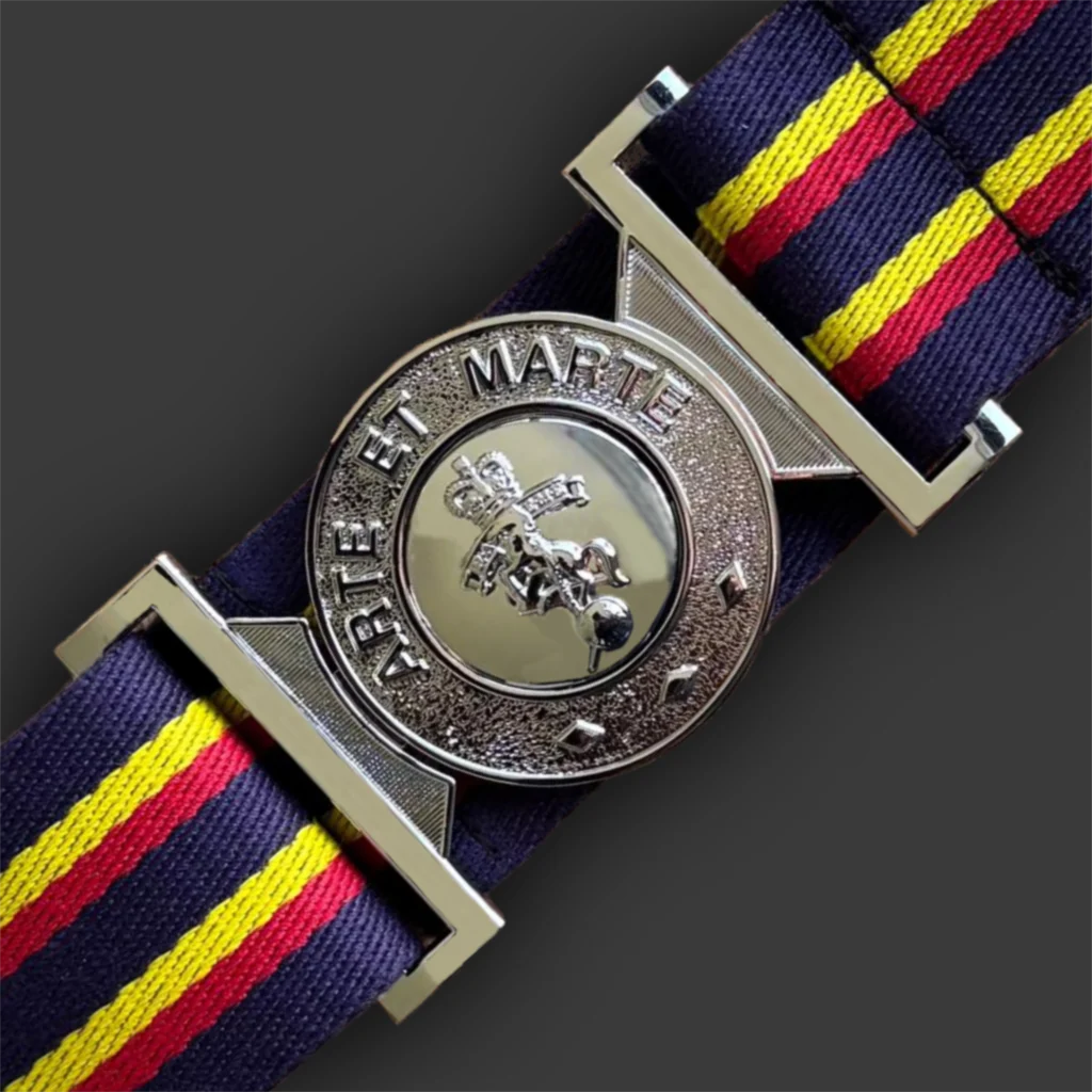 image showing stable belt and bespoke buckle produced for RAEME by Selcraft UK Ltd